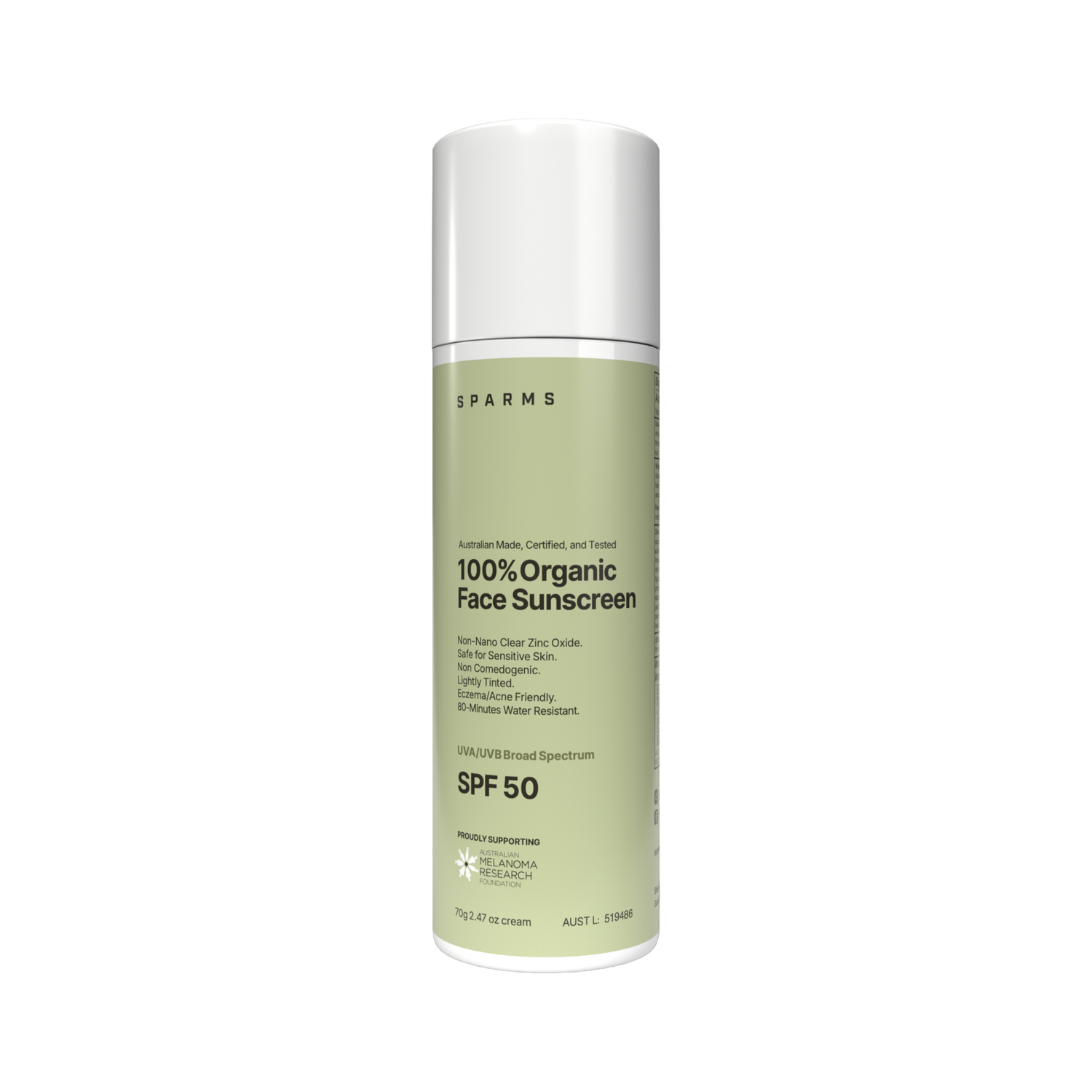 100% Organic Face Sunscreen