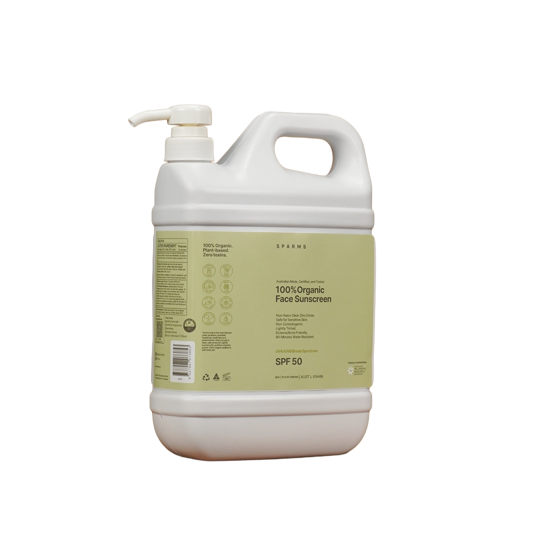 100% Organic Face Sunscreen 2kg Pump