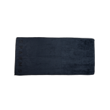 SPARMS | Navy Blue Microfibre towel . A dark navy blue rectangular towel with the brand name 'SPARMS' printed vertically in a matching dark tone on the left edge, shown against a plain white background.